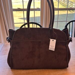 Ophelia Roe Brown Suede Handbag